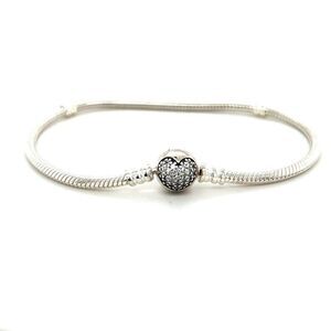 Pandora Silver Bracelet with Sparkling Heart Charm